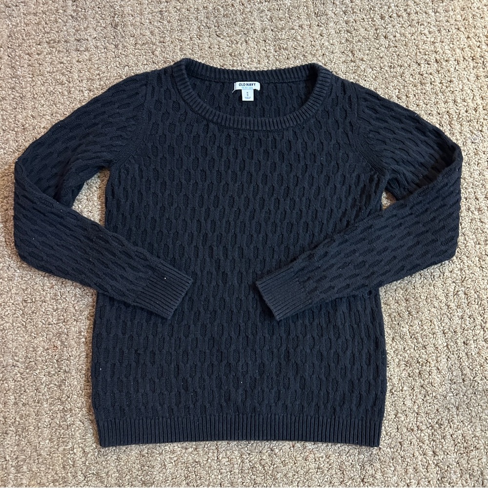 Old Navy Womens Medium Black Crewneck Knit Sweater